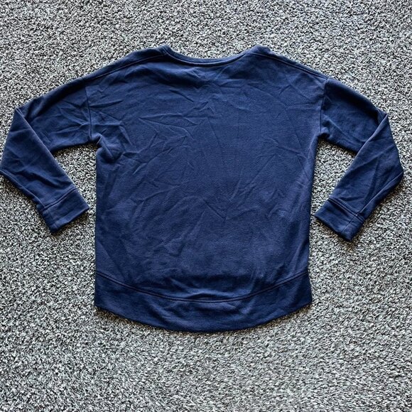 Athleta Sweatshirt Womens Small Navy Blue Long Sleeve Pullover Zipper Details - Picture 4 of 7